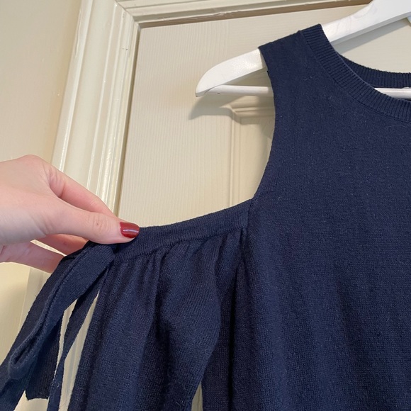 ASOS navy sweater dress open shoulder - Picture 4 of 7